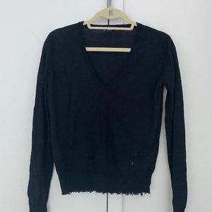 Zara Distressed V-Neck Sweater